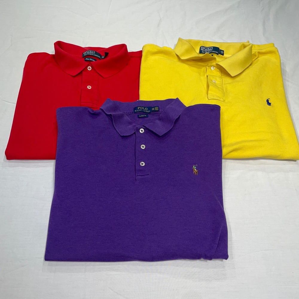Polo Ralph Lauren Pima Interlock Polo Shirt Bundle Mens 2XB Big Short Sleeve